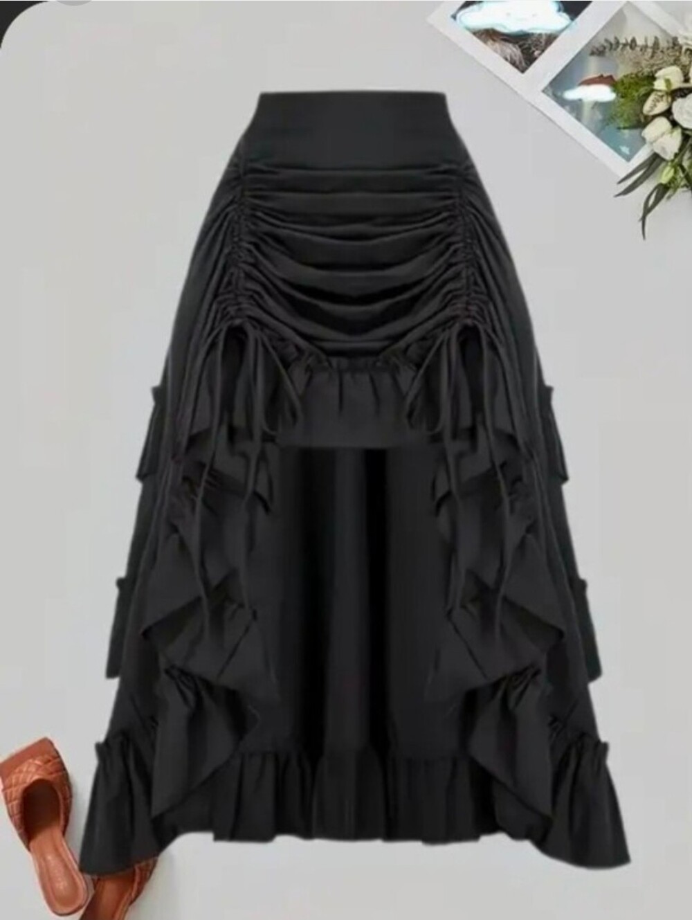 Trends Women's Renaissance Skirt Pirate High-Low Ruffle Maxi Skirts